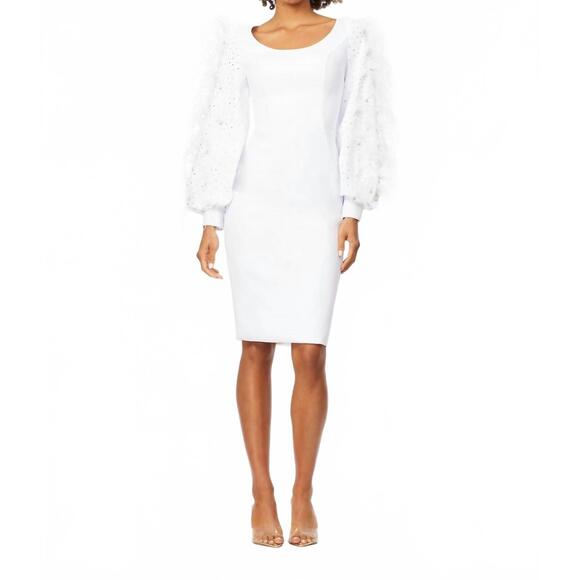 NEW ASHLEYLAUREN cocktail dress in white